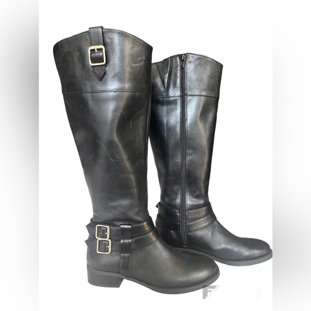 INC International Concepts Fahnee Knee High Riding Boots Black Size 6
